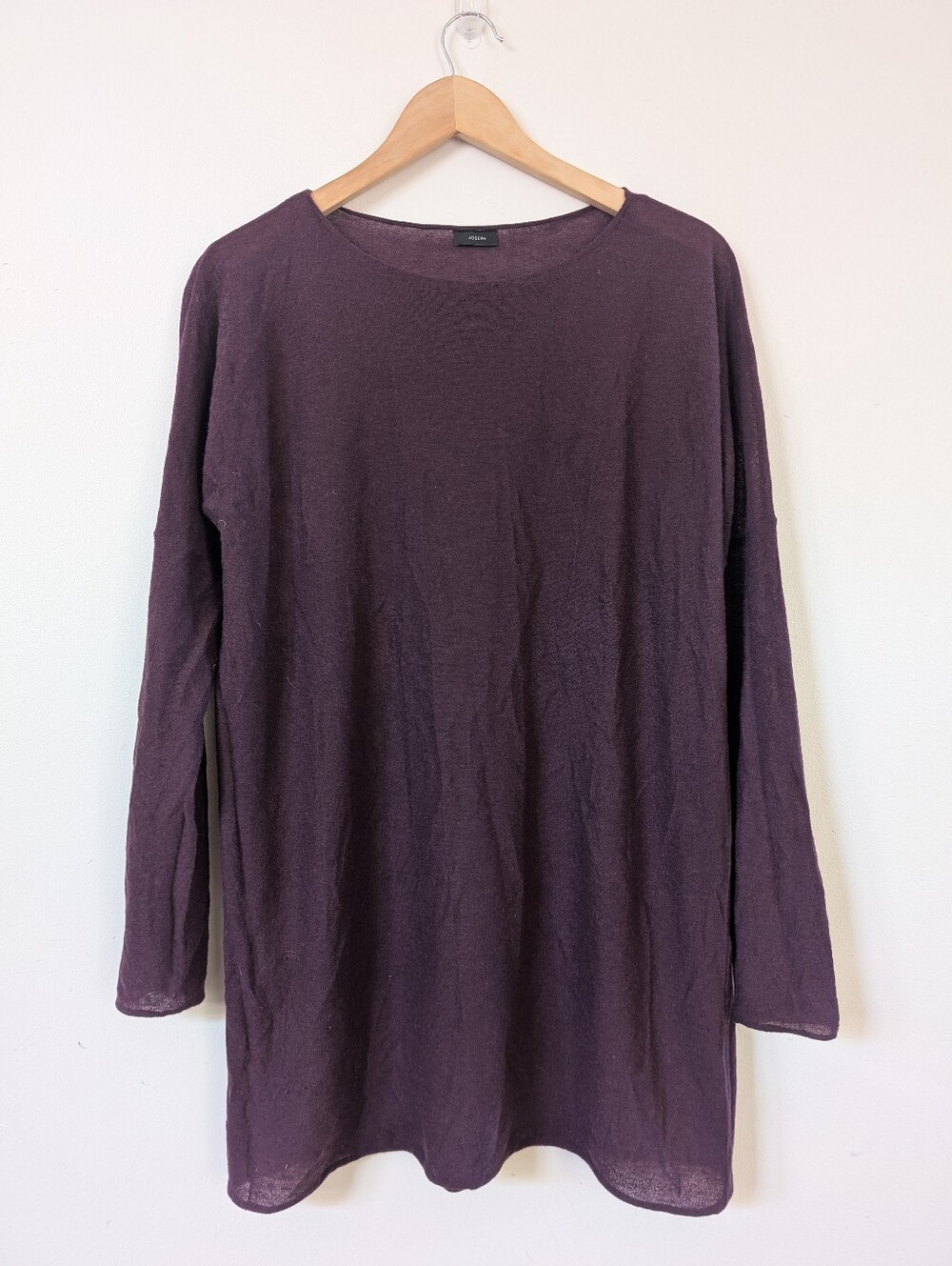 Joseph 100% Fine Cashmere Tunic Long Sweater Aubergine Purple Color M Medium